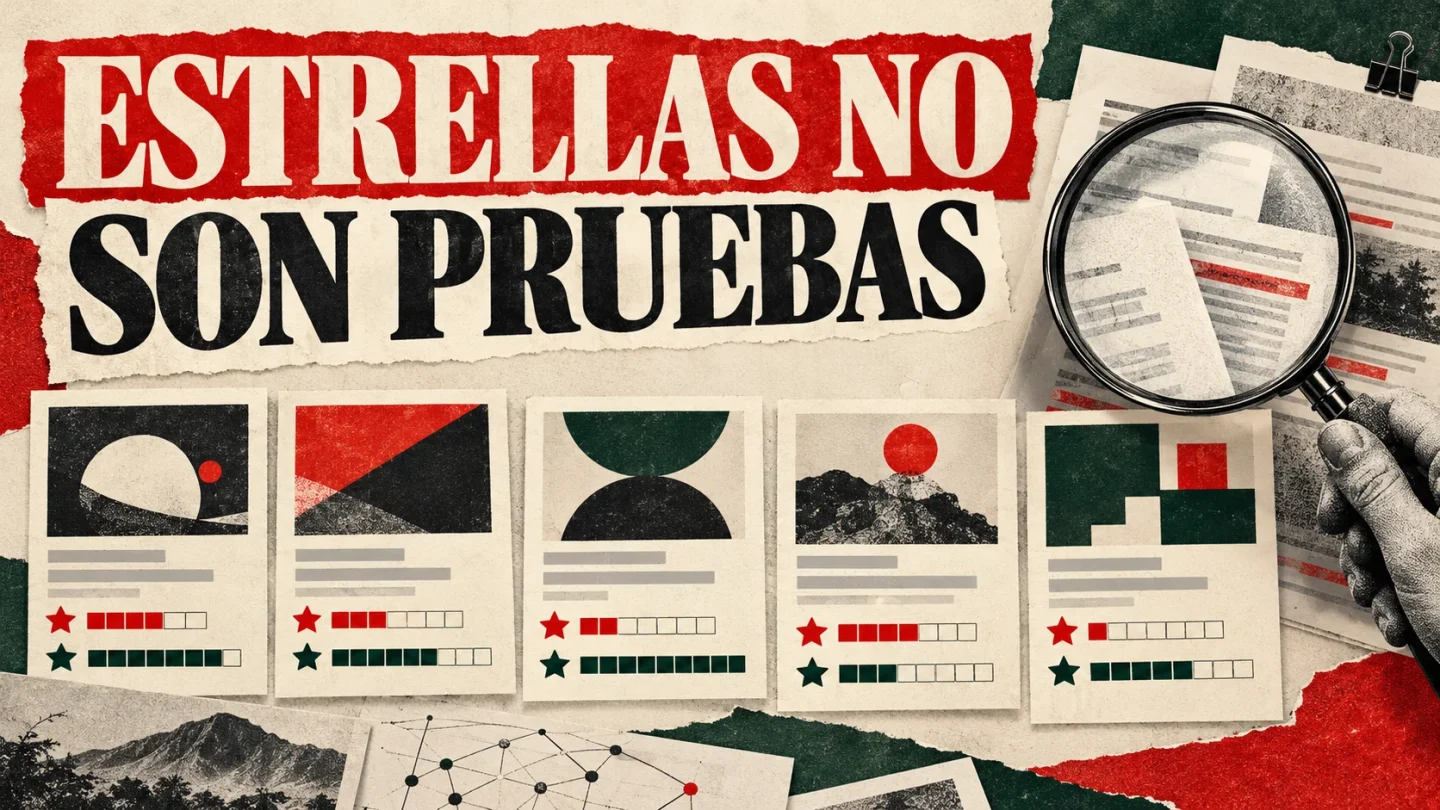Cinco tarjetas de repositorios ordenadas en un panel editorial, con estrellas semanales separadas de las totales.